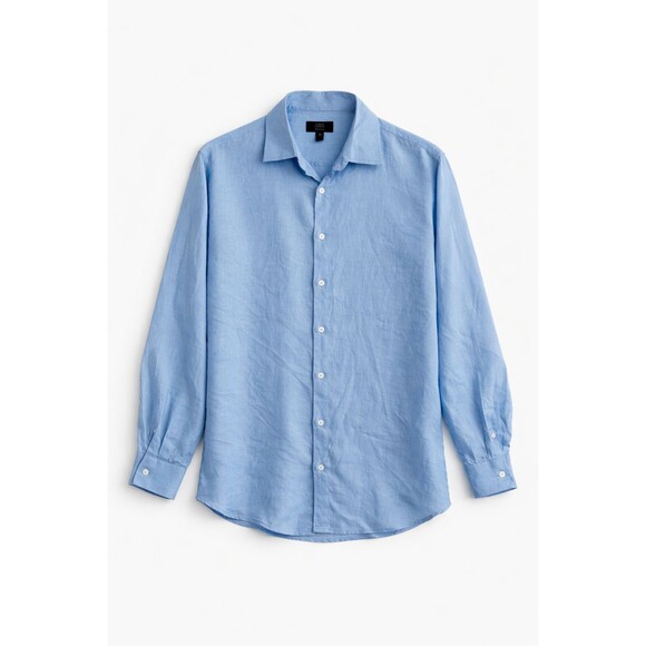 Club Room Other - Club Room Luxury 100% Linen Shirt Men's Size Medium Blue Button Down Long Sleeve